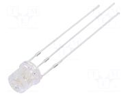 LED; green/yellow; 5mm; 140°; Front: flat; 2.1÷2.6/2.9÷3.6VDC OPTOSUPPLY