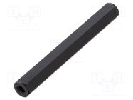 Screwed spacer sleeve; hexagonal; polyamide; M3; L: 50mm; black DREMEC