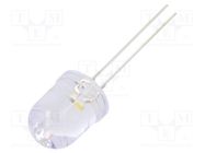 LED; 10mm; white warm; blinking; 7000÷8400mcd; 30°; 3÷5V; 20mA 