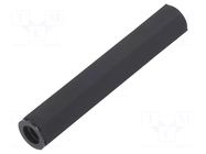Screwed spacer sleeve; hexagonal; polyamide; M6; L: 60mm; black DREMEC