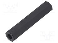 Screwed spacer sleeve; hexagonal; polyamide; M6; L: 50mm; black DREMEC