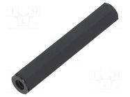 Screwed spacer sleeve; hexagonal; polyamide; M5; L: 60mm; black DREMEC