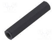 Screwed spacer sleeve; hexagonal; polyamide; M5; L: 50mm; black DREMEC