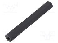 Screwed spacer sleeve; hexagonal; polyamide; M4; L: 60mm; black DREMEC