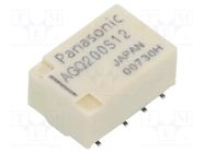 Relay: electromagnetic; DPDT; Ucoil: 12VDC; Icontacts max: 2A; AGQ PANASONIC