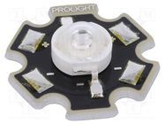 Power LED; STAR; UV; 130°; 700mA; 390÷410nm; Pmax: 3W; 3.1÷4.35VDC ProLight Opto