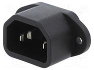 Connector: AC supply; socket; male; 10A; 250VAC; IEC 60320; C14 (E) SCHURTER