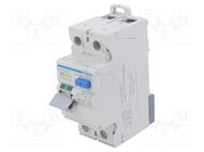 RCD breaker; Inom: 25A; Ires: 30mA; Max surge current: 250A; 240VAC HAGER