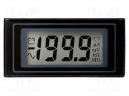 Voltmeter; digital,mounting; 0÷200mV; on panel; snap fastener LASCAR