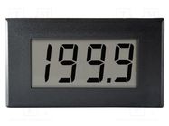 Ammeter; digital,mounting; on panel; LCD; 3,5 digit; Char: 19mm LASCAR