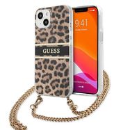 Guess GUHCP13SKBCLE iPhone 13 mini 5.4" Leopard hardcase Gold Strap, Guess