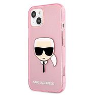 Karl Lagerfeld Glitter Karl&#39;s Head Case for iPhone 13 mini - Pink, Karl Lagerfeld