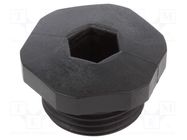 Stopper; PG11; IP54; polyamide; black; V-NE PG; Thread: PG; -20÷80°C HUMMEL