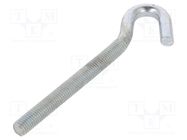 Hook; angular; steel; zinc; Thread len: 95mm; Overall len: 140mm DROMET