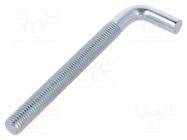 Hook; straight; steel; zinc; Thread len: 110mm; Overall len: 140mm DROMET