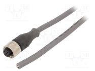 Connection lead; M12; PIN: 5; straight; 5m; plug; 63VAC; 2.5A; PVC ALPHA WIRE