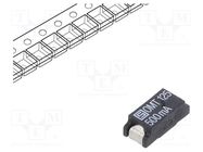 Fuse: fuse; time-lag; 500mA; 125VAC; 125VDC; SMD; 7.4x3.1mm; copper SCHURTER