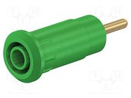 Connector: 2mm banana; socket; Overall len: 29mm; green; plug-in STÄUBLI