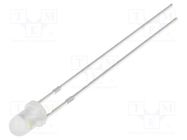 LED; 3mm; white cold; blinking; 2180÷3000mcd; 60°; 3÷5V; 20mA; 1.8Hz 