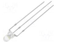 LED; red/cold white; 3mm; 30°; Front: convex; 2.1÷2.6/3.1÷3.6VDC OPTOSUPPLY