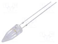 LED; 5mm; white warm; candle light effect; 500÷750mcd; 100°; 20mA OPTOSUPPLY