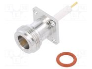 Connector: N; socket; female; straight; 50Ω; soldering; PTFE AMPHENOL RF