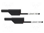 Test lead; 16A; banana plug 4mm,both sides; Urated: 1kV; Len: 0.5m SCHÜTZINGER