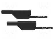 Test lead; 16A; banana plug 4mm,both sides; Urated: 1kV; black SCHÜTZINGER