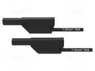 Test lead; 16A; banana plug 4mm,both sides; Urated: 1kV; Len: 1m SCHÜTZINGER