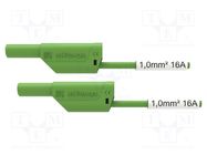 Test lead; 16A; banana plug 4mm,both sides; Urated: 1kV; Len: 1m SCHÜTZINGER