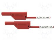 Test lead; 16A; banana plug 4mm,both sides; Urated: 1kV; Len: 1m SCHÜTZINGER