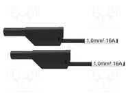 Test lead; 16A; banana plug 4mm,both sides; Urated: 1kV; Len: 1m SCHÜTZINGER