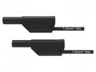 Test lead; 16A; banana plug 4mm,both sides; Urated: 1kV; black SCHÜTZINGER