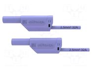Test lead; 32A; banana plug 4mm,both sides; Urated: 1kV; violet SCHÜTZINGER