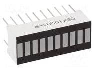 Display: LED; bargraph; red; 70mcd; 25.5x10.2x7.9mm; 2.1÷2.5V OPTOSUPPLY