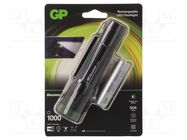 Torch: LED; waterproof; 40h; 1000lm; Ø33x142.5mm; USB cable GP