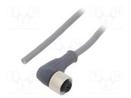 Connection lead; M12; PIN: 4; angled; 10m; plug; 250VAC; 2.5A; PVC ALPHA WIRE