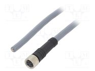 Connection lead; M8; PIN: 4; straight; 5m; plug; 36VAC; 2.2A; PUR ALPHA WIRE