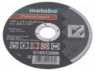 Cutting wheel; Ø: 125mm; Øhole: 22.23mm; Disc thick: 1mm; aluminium METABO