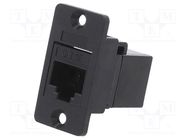 Coupler; SLIM; Cat: 5e; Layout: 8p8c; RJ45 socket,both sides; 29mm CLIFF