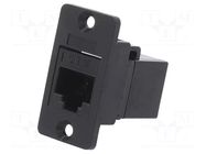 Coupler; Slim; Cat: 5e; 8p8c; RJ45 socket,both sides; 29mm; plastic CLIFF