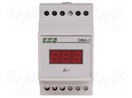 Ammeter; digital,mounting; 0÷250A; for DIN rail mounting; LED F&F