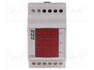 Voltmeter; digital,mounting; 100÷265V; for DIN rail mounting F&F