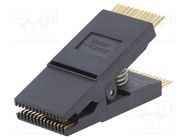 Test clip; black; gold-plated; SO28,SOIC28,SOJ28; 5mm; max.150°C 