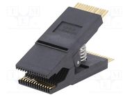 Test clip; black; gold-plated; SO28,SOIC28,SOJ28; 10mm; max.150°C 