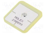 Antenna; GNSS,GPS; 2.6dBi; 18x18x2mm; 1575.42÷1576MHz MOLEX