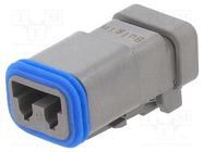 Connector: wire-wire; plug; female; PX0; for cable; PIN: 2; grey 