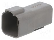 Connector: wire-wire; plug; male; PX0; for cable; PIN: 6; grey; IP68 