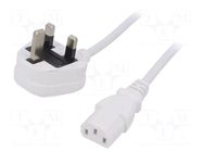 Cable; 3x0.75mm2; BS 1363 (G) plug,IEC C13 female; PVC; 1.5m LIAN DUNG