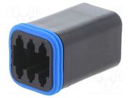 Connector: wire-wire; plug; female; PX0; for cable; PIN: 6; black 